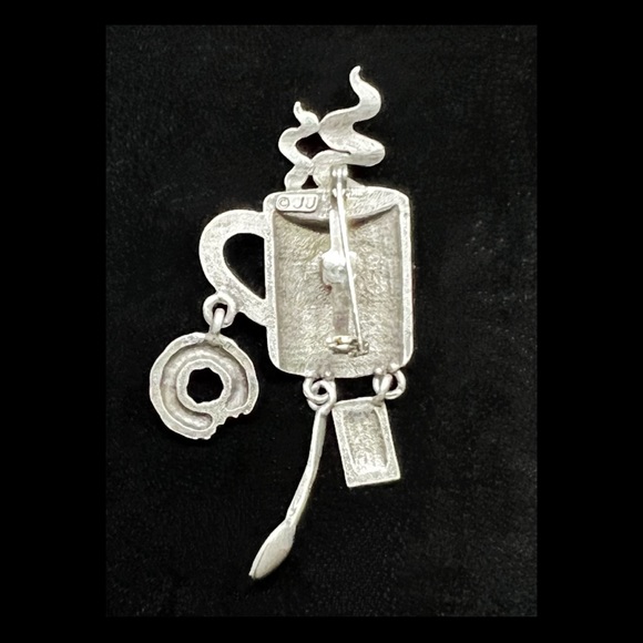 JJ Jonette Co. Pewter Coffee Lover Pin/Brooch - Picture 2 of 3